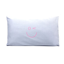 Load image into Gallery viewer, Smiley Wink Face Gray 2 Pc. Bed Pillowcase
