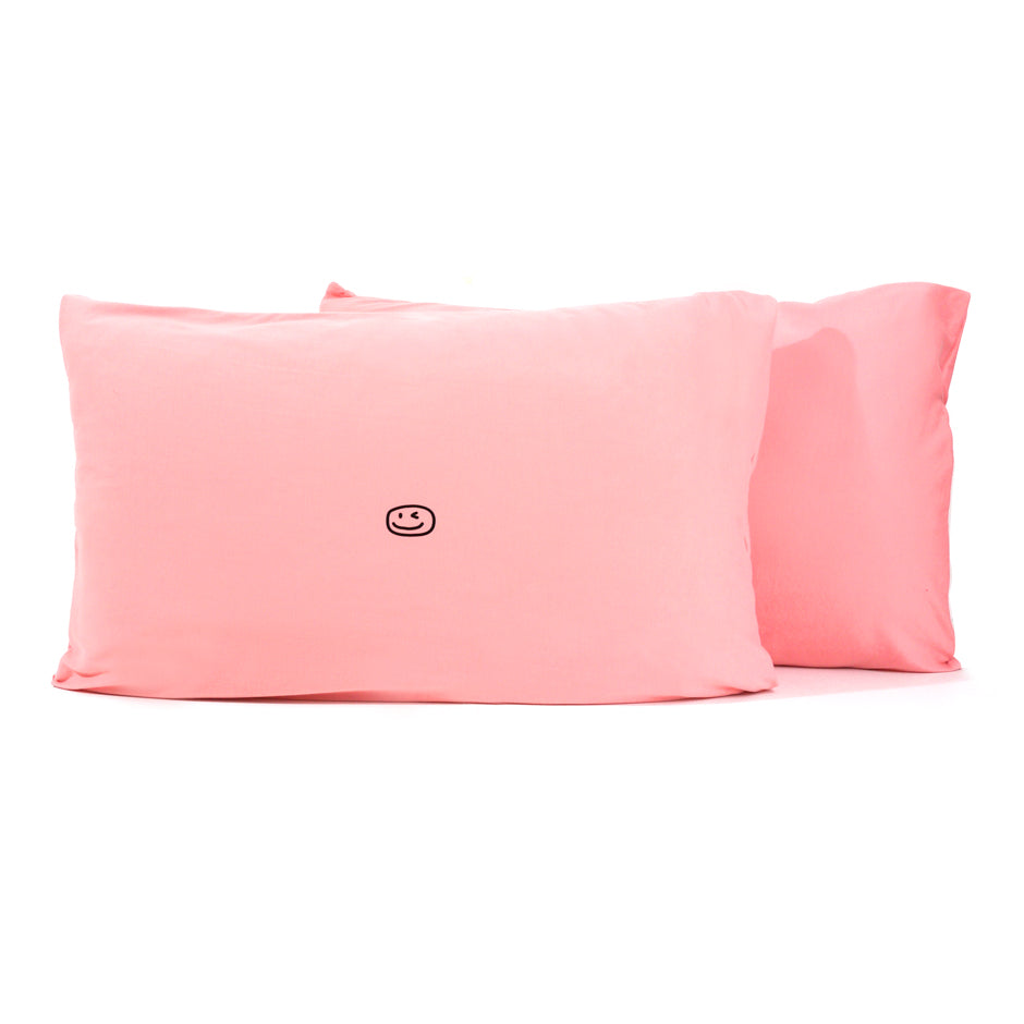 Smiley Wink Pink 2 Pc. Bed Pillowcase