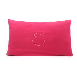 Smiley Wink Face Fuchsia 2 Pc. Bed Pillowcase