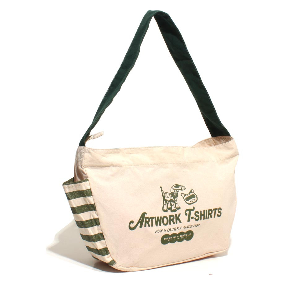 AW Robot Dog Green (Wide Messenger Bag)