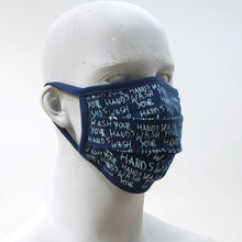 Load image into Gallery viewer, Wash Hands Navy Washable Face Mask
